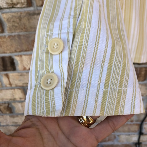 Weekend MaxMara Made In Italy Cotton Yellow Off White Stripped 1 Button Jacket 8 - Picture 6 of 16